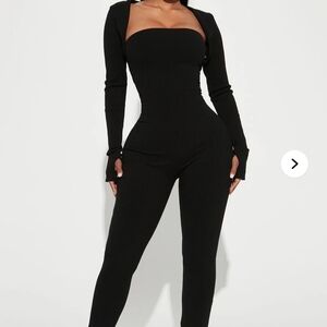 Fashion Nova Chic Black Strapless Jumpsuit